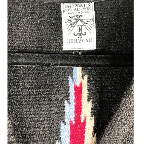 Rare 1950's Ortega's Black Wool Men's Blanket Vest - Picture 5 of 10